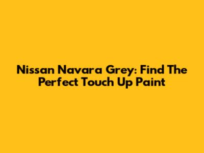 Nissan Navara Grey: Find The Perfect Touch Up Paint