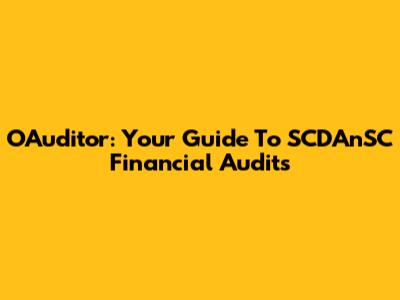 OAuditor: Your Guide To SCDAnSC Financial Audits