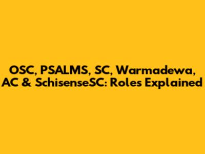 OSC, PSALMS, SC, Warmadewa, AC & SchisenseSC: Roles Explained
