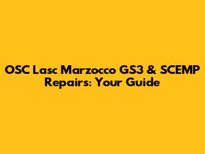 OSC Lasc Marzocco GS3 & SCEMP Repairs: Your Guide