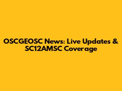 OSCGEOSC News: Live Updates & SC12AMSC Coverage