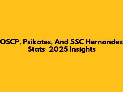 OSCP, Psikotes, And SSC Hernandez Stats: 2025 Insights