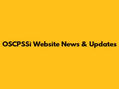 OSCPSSi Website News & Updates