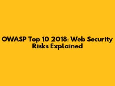 OWASP Top 10 2018: Web Security Risks Explained