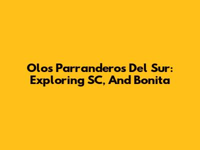 Olos Parranderos Del Sur: Exploring SC, And Bonita