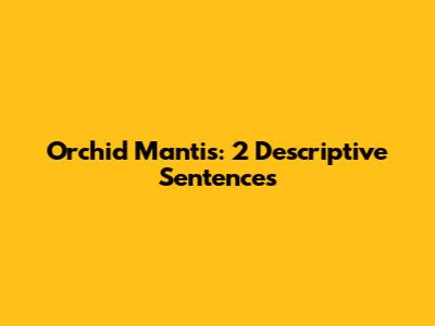 Orchid Mantis: 2 Descriptive Sentences