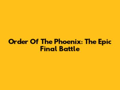 Order Of The Phoenix: The Epic Final Battle