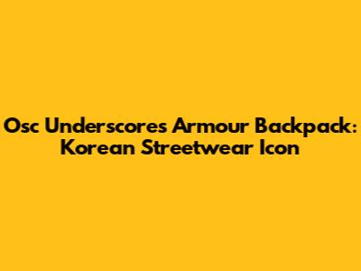 Osc Underscores Armour Backpack: Korean Streetwear Icon