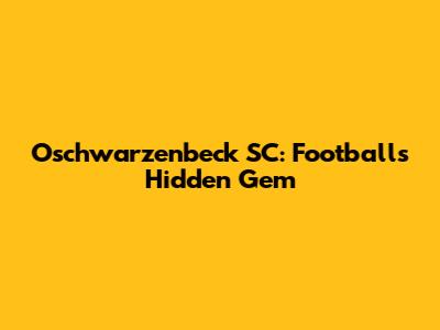 Oschwarzenbeck SC: Football's Hidden Gem