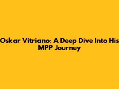 Oskar Vitriano: A Deep Dive Into His MPP Journey