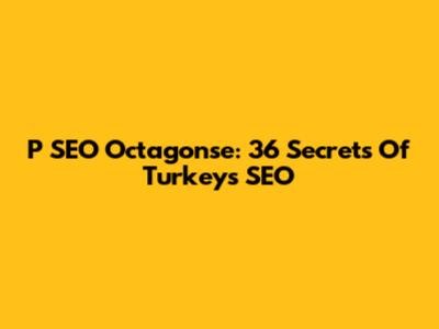 P SEO Octagonse: 36 Secrets Of Turkey's SEO