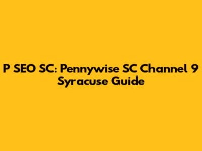 P SEO SC: Pennywise SC Channel 9 Syracuse Guide
