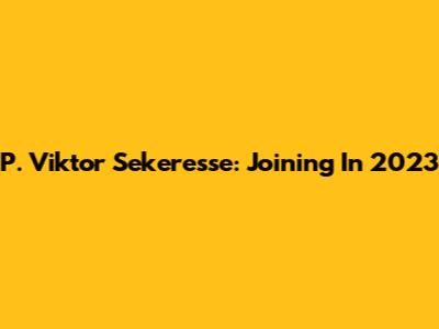 P. Viktor Sekeresse: Joining In 2023