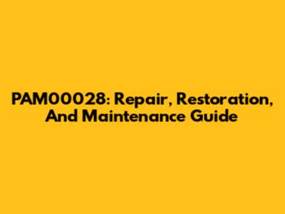 PAM00028: Repair, Restoration, And Maintenance Guide