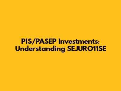 PIS/PASEP Investments: Understanding SEJURO11SE