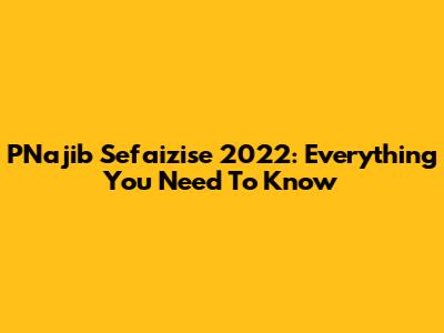 PNajib Sefaizise 2022: Everything You Need To Know