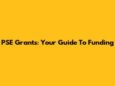 PSE Grants: Your Guide To Funding