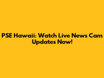PSE Hawaii: Watch Live News Cam Updates Now!