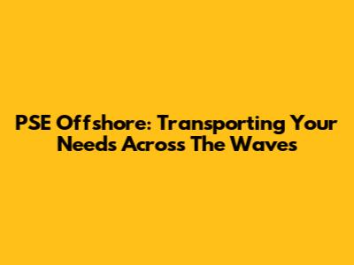 PSE Offshore: Transporting Your Needs Across The Waves