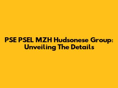 PSE PSEL MZH Hudsonese Group: Unveiling The Details