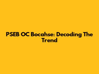 PSEB OC Bocahse: Decoding The Trend
