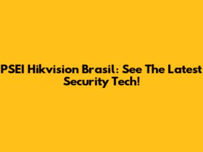 PSEI Hikvision Brasil: See The Latest Security Tech!