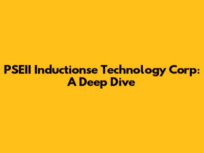 PSEII Inductionse Technology Corp: A Deep Dive