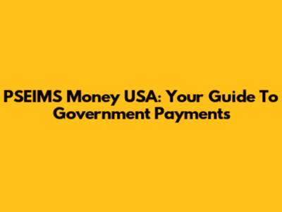 PSEIMS Money USA: Your Guide To Government Payments