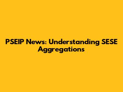 PSEIP News: Understanding SESE Aggregations