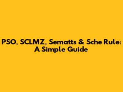 PSO, SCLMZ, Sematts & Sche Rule: A Simple Guide