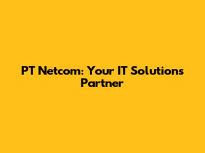 PT Netcom: Your IT Solutions Partner