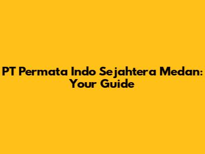 PT Permata Indo Sejahtera Medan: Your Guide