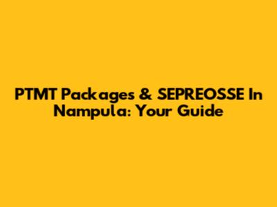 PTMT Packages & SEPREOSSE In Nampula: Your Guide