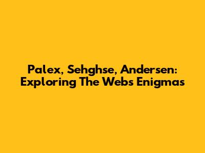 Palex, Sehghse, Andersen: Exploring The Web's Enigmas