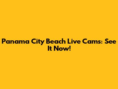 Panama City Beach Live Cams: See It Now!