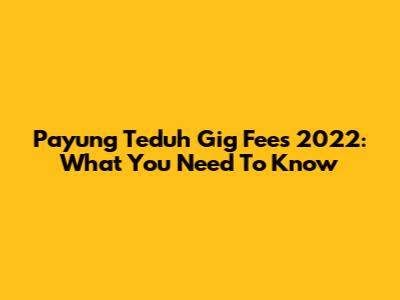 Payung Teduh Gig Fees 2022: What You Need To Know