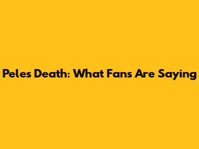 Pele's Death: What Fans Are Saying
