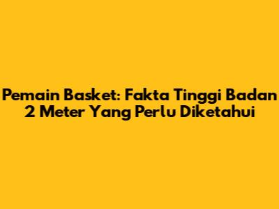 Pemain Basket: Fakta Tinggi Badan 2 Meter Yang Perlu Diketahui