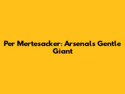 Per Mertesacker: Arsenal's Gentle Giant