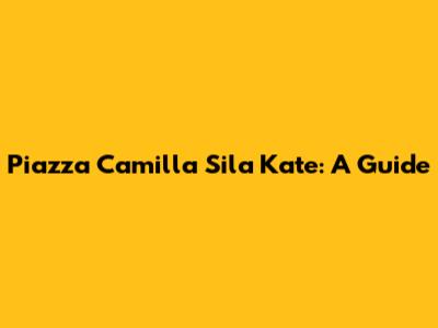 Piazza Camilla Sila Kate: A Guide