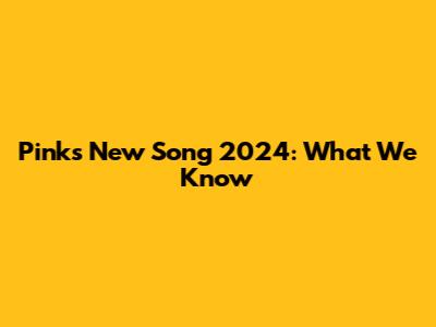 Pink's New Song 2024: What We Know