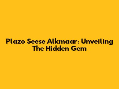 Plazo Seese Alkmaar: Unveiling The Hidden Gem