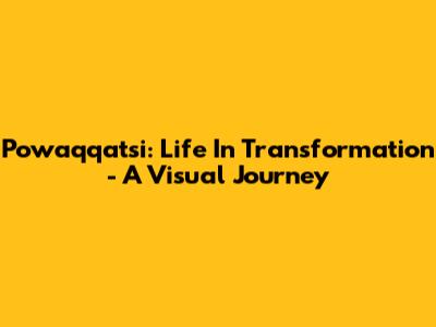 Powaqqatsi: Life In Transformation - A Visual Journey