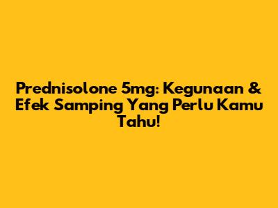 Prednisolone 5mg: Kegunaan & Efek Samping Yang Perlu Kamu Tahu!