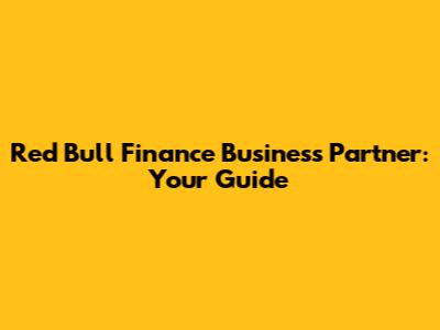 Red Bull Finance Business Partner: Your Guide