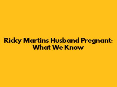 Ricky Martin's Husband Pregnant: What We Know
