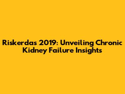 Riskerdas 2019: Unveiling Chronic Kidney Failure Insights