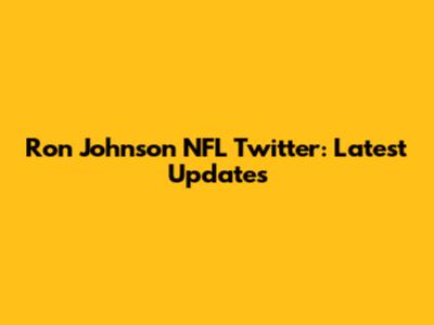 Ron Johnson NFL Twitter: Latest Updates