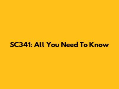 SC341: All You Need To Know