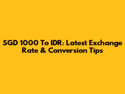 SGD 1000 To IDR: Latest Exchange Rate & Conversion Tips